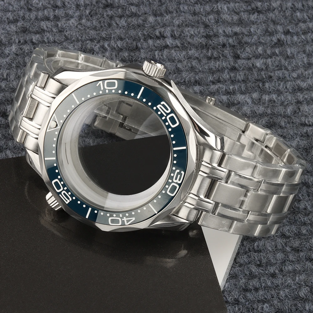 Cassa per orologio da uomo in acciaio inossidabile con cinturino impermeabile NH35 da 41 mm, adatta al movimento automatico Seamaster 300 Seiko NH35 NH36