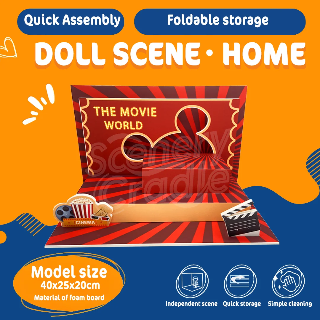

Assembly model of miniature scene background board, used to display actions,dolls, vehicles, characters, PVC background materia