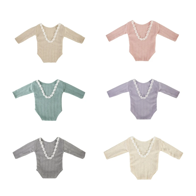 RIRI Baby Princess Lace Romper Photo เครื่องแต่งกาย 0-6M เด็กทารกชุดภาพเปลือย