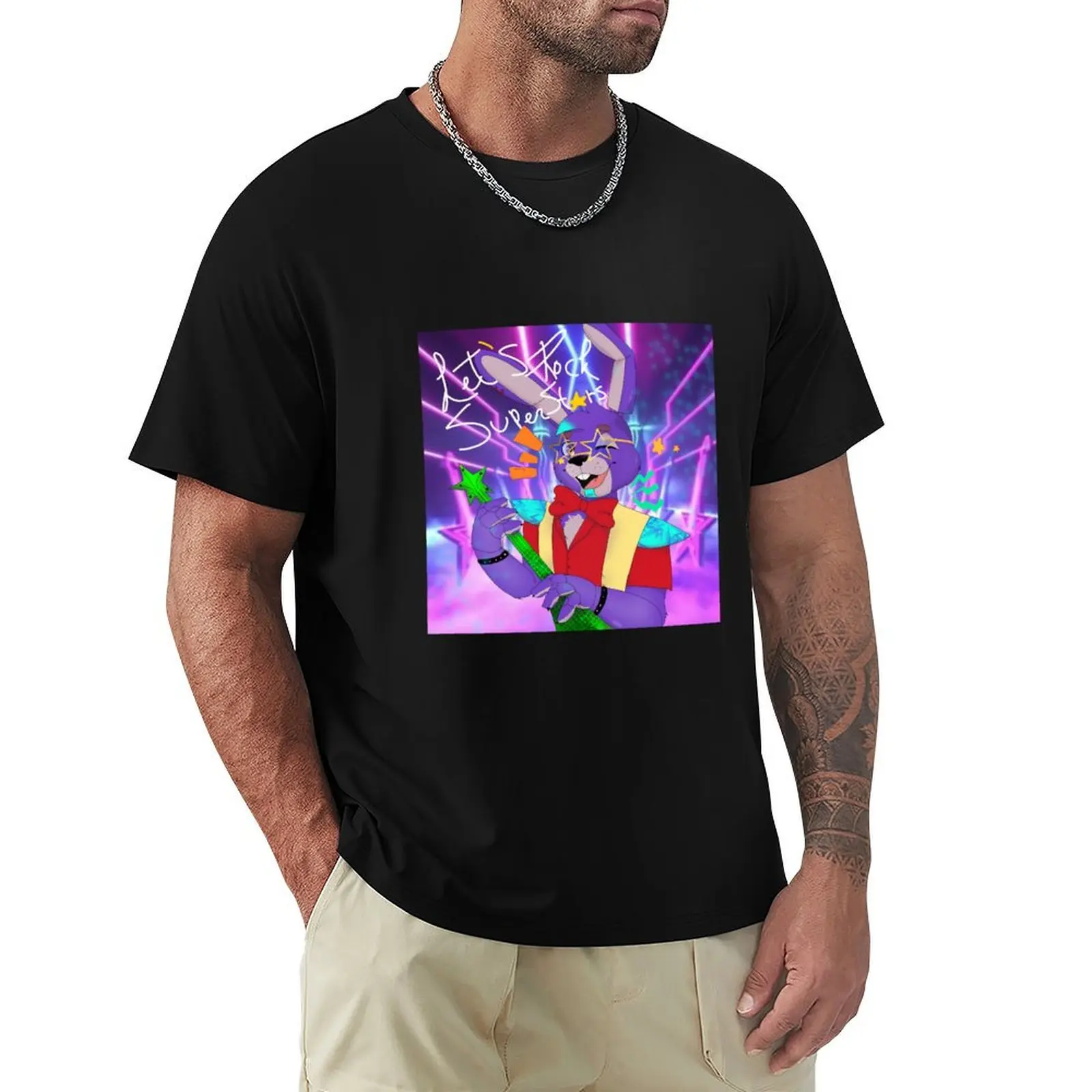 

Glamrock bonnie (background) T-Shirt custom t shirt graphics oversized graphic tee man t shirt mens funny t shirts
