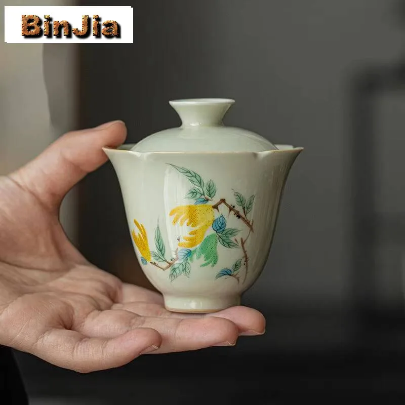 

Растительный пепел, чаша ручной работы, японский стиль, цветочный рот, гавань, креативный чайный вкус, чайная посуда для заваривания, украшения, аксессуары, подарок