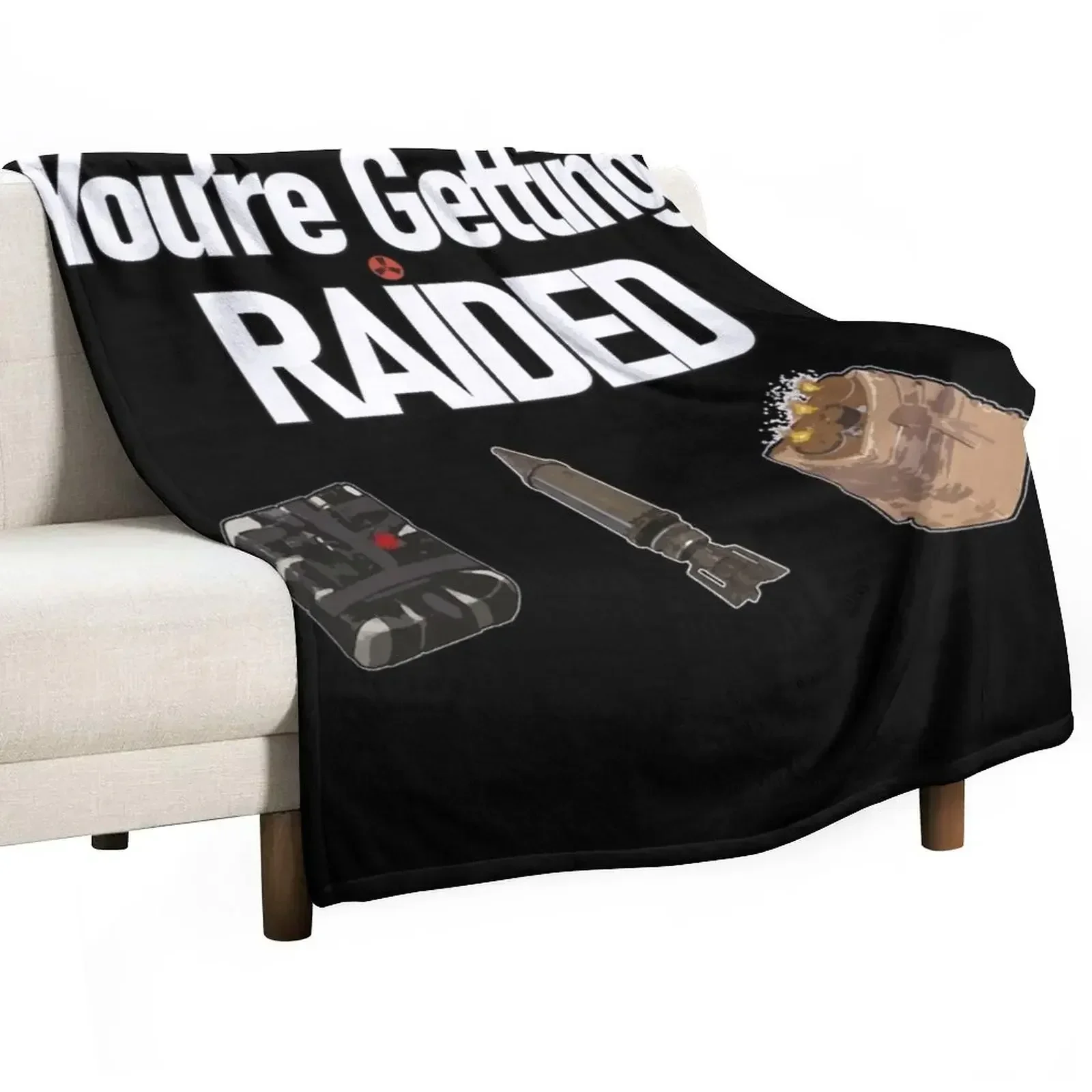 Vintage Music Rust Getting Raided Explosives Gift Music Fans Throw Blanket Hair For Decorative Sofa funny gift Blankets