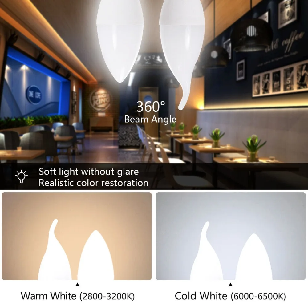 E14 Led شمعة لمبات 220 فولت الضوء الأبيض Led الثريا شمعة ضوء 3 واط 5 واط 7 واط 9 واط جودة عالية توفير الطاقة مصباح ديكور المنزل