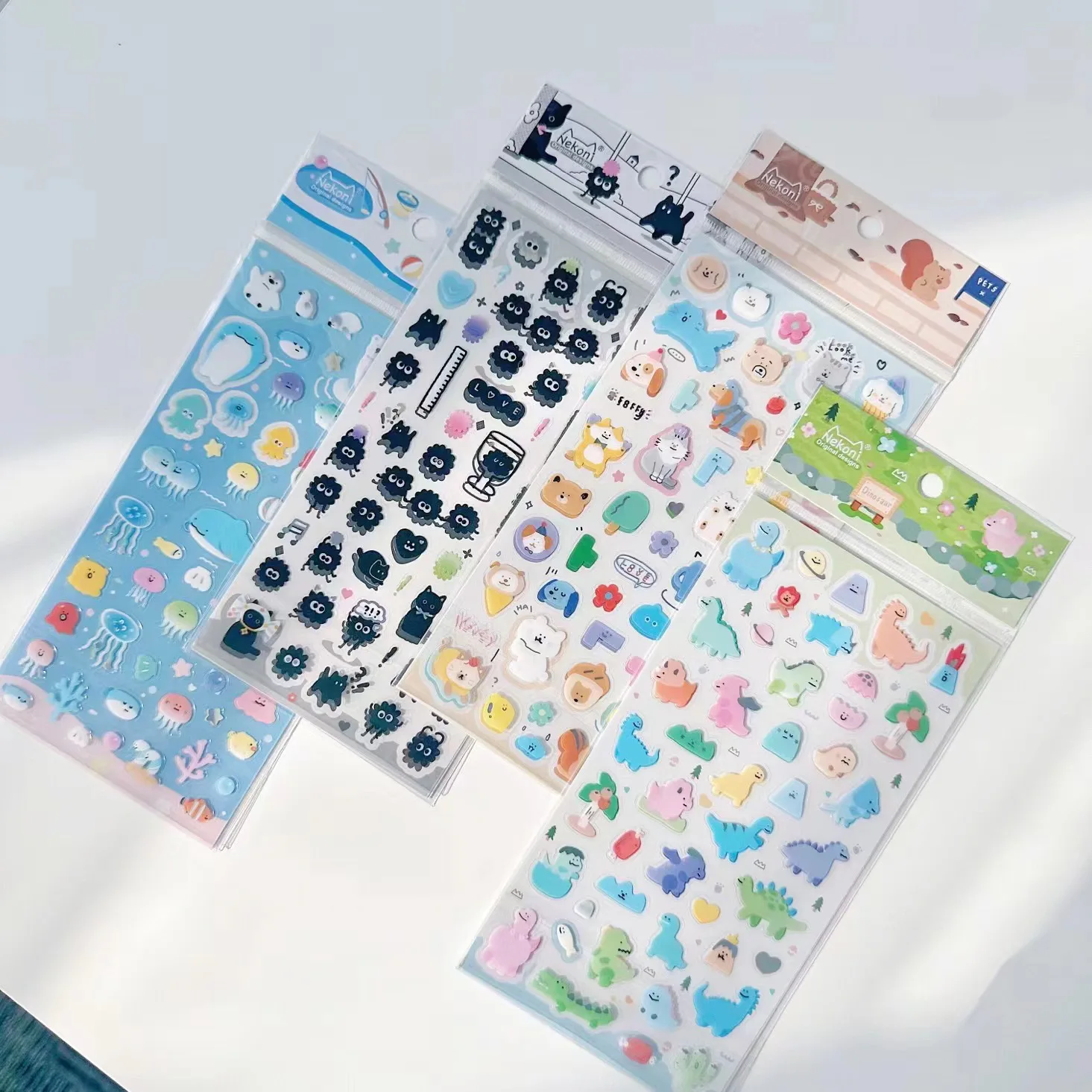 Korean Import NEKONI Double-layer Cute Animals Creative Stickers Scrapbooking Diy Journaling Diary Decor Stationery Sticker