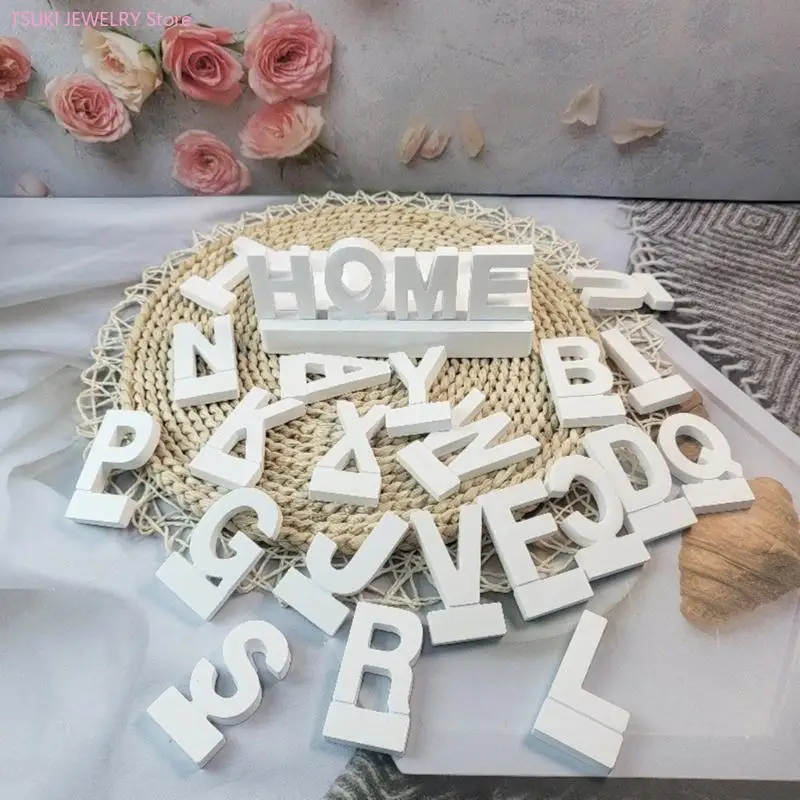 

62KE English Letter Candlestick Silicone Mold Base Mould Stand Molds DIYs Tealight Holder