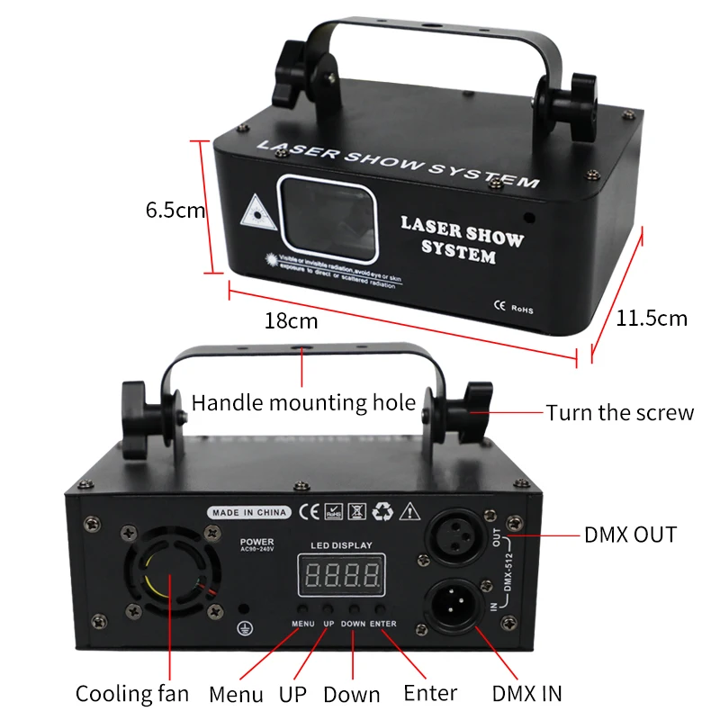 Luces de escenario profesionales para DJ DMX512, haz láser RGB, iluminación de discoteca de alta cantidad activada por sonido para eventos, conciertos y espectáculos