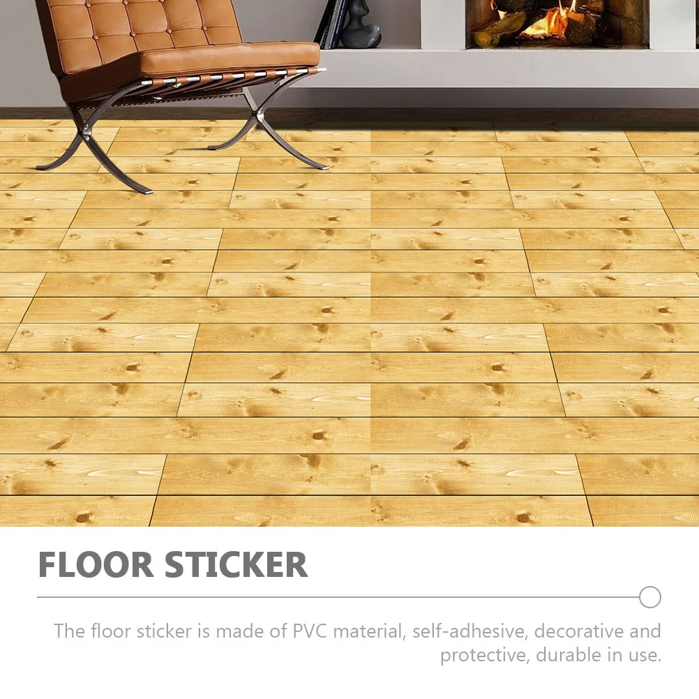 

5Pcs Self Adhesive Floor Sticker Textured Wood Grain Design for Wall and Floor Decoration PVC Backsplash Stickers