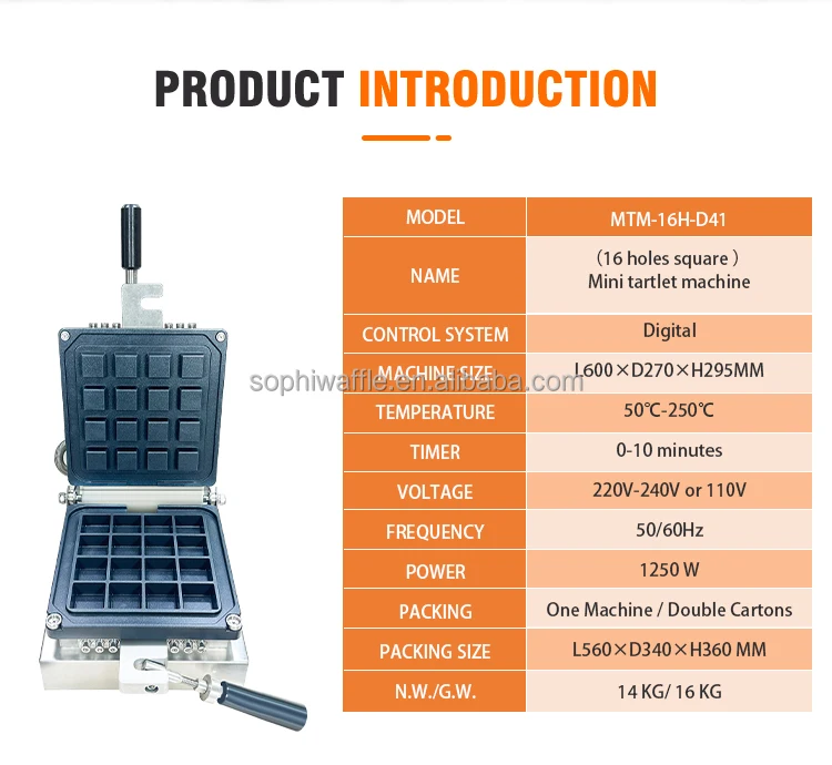 Commercial tart mold Mini square egg cake Portuguese fruit skin molding machine Biscuit skin molding machine