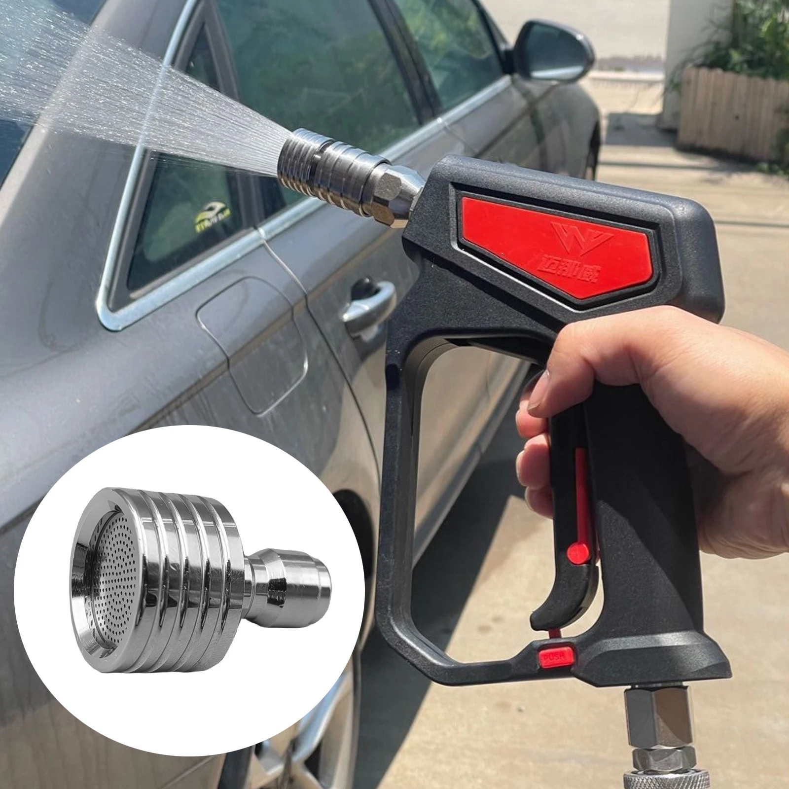 

High Pressure Water Gun Interface Stainless Steel Small Shower Blades Car Cleaning Kit 1/4 Quick Connect Wash Garden Sprayer