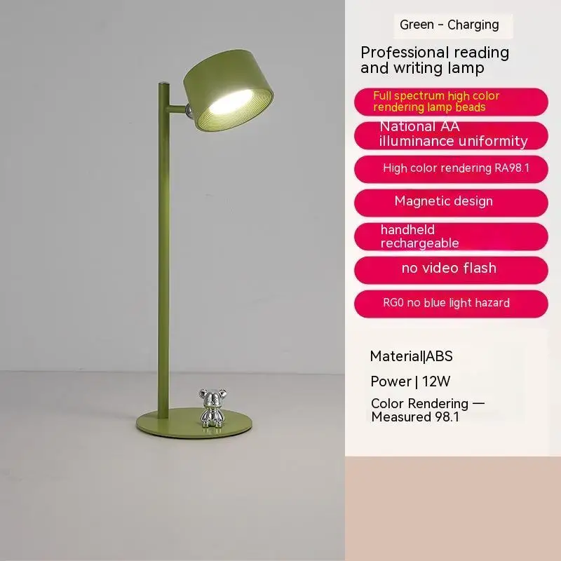 Magnetic Suction LED Reading Lamp Eye Care Cordless Wall Desk Lamp Portable Home Decor