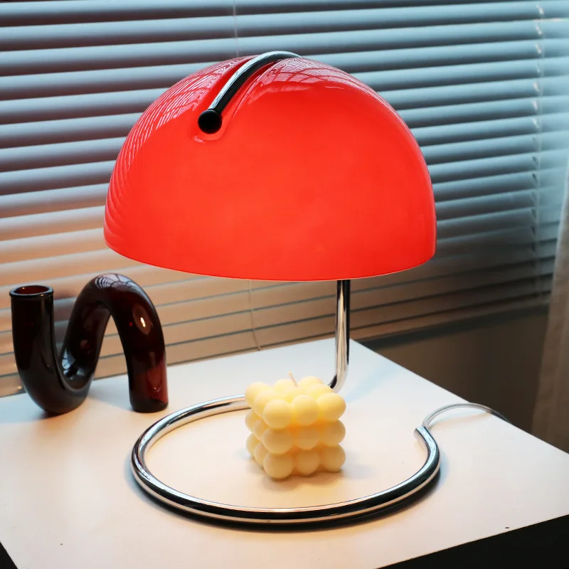 ZK50 Nordic Retro Glass Table Lamp Bedroom Bedside Atmosphere Light Metal Net Red Homestay Decorative Lamp