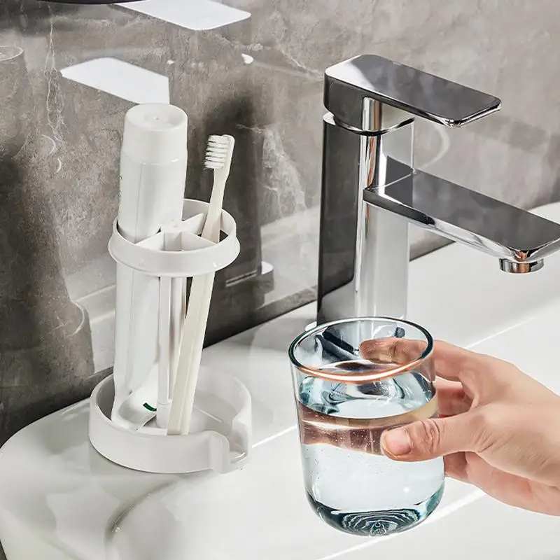 Soporte cubierto para cepillo de dientes, 3 ranuras, organizador para ducha