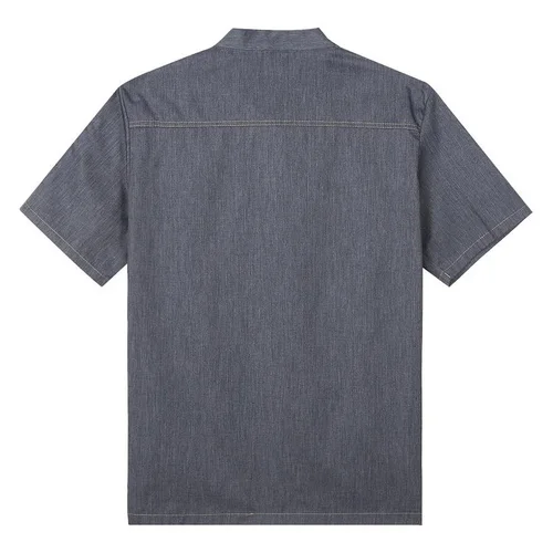 Imagen 2 del producto Uniforme de trabajo de cocina para hombres y mujeres, chaqueta de Chef Unisex para adultos, abrigo para cocinero, Hotel, restaurante, cantina, pastelería, cafetería, camisa, disfraz de cocina