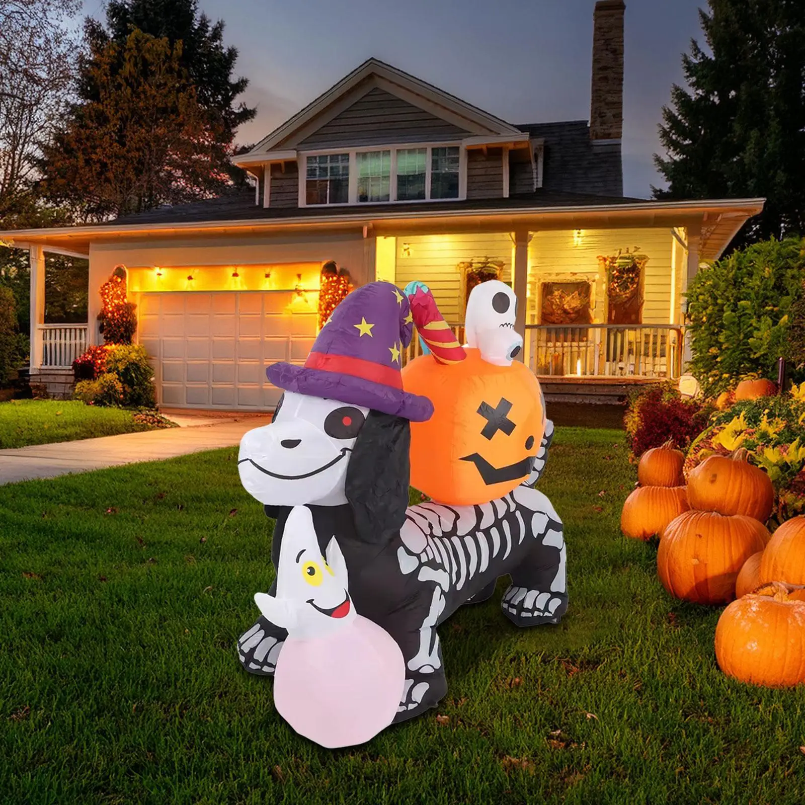 

Halloween Inflatable Outdoor Decoration Skeleton Dog for Party Patio Outside