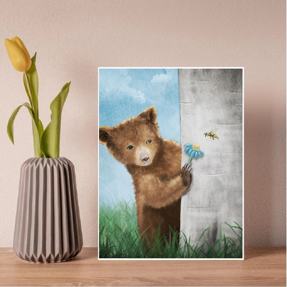 5D pittura diamante fai da te orso bruno e lontra Kit punto croce diamante pieno rotondo/quadrato ricamo mosaico immagine decorazioni per la casa