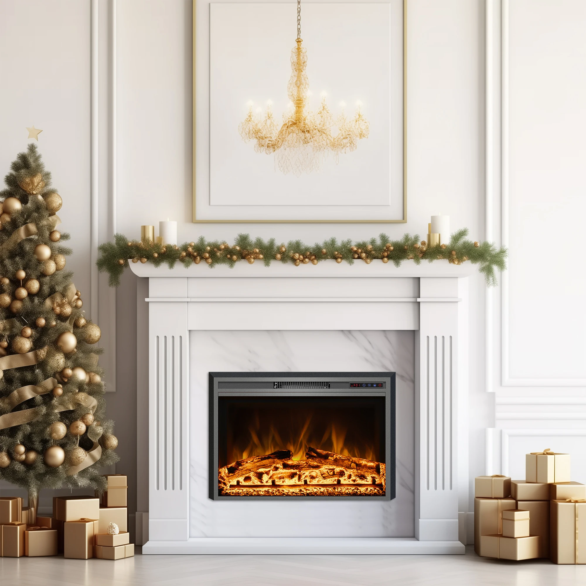 

Dreamflame 28" Electric Fireplace Decorative Wholesale Electric Fireplace With Overheating Protection For Winter Home