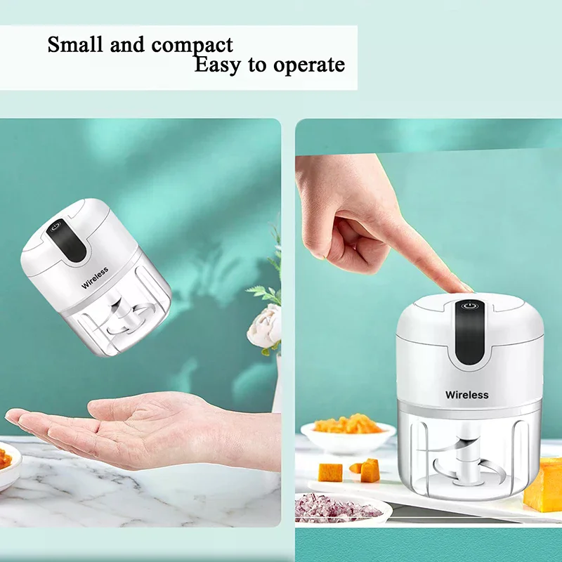 Versatile Food Processor, Electric Mini Garlic Chopper, Cordless Meat Grinder, Garlic Mincer
