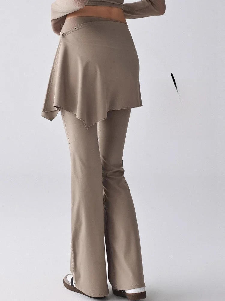 Pantaloni da yoga a vita alta Fitn da donna in pelle arca Gonna Boting Leggings da allenamento in due pezzi Primavera Estate Nuovo Sle