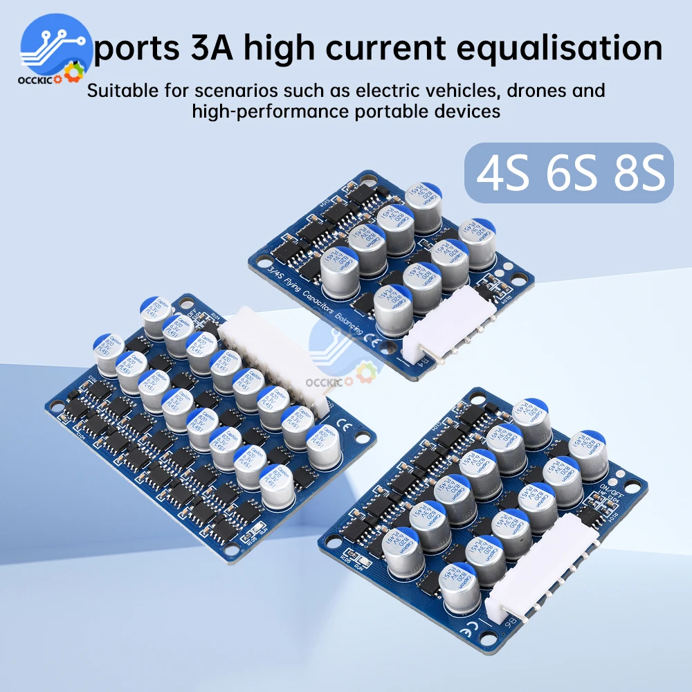 BMS 4S 6S 8S 3A bilanciatore equalizzatore attivo Lifepo4 batteria agli ioni di litio scheda di bilanciamento del trasferimento di energia per veicoli elettrici