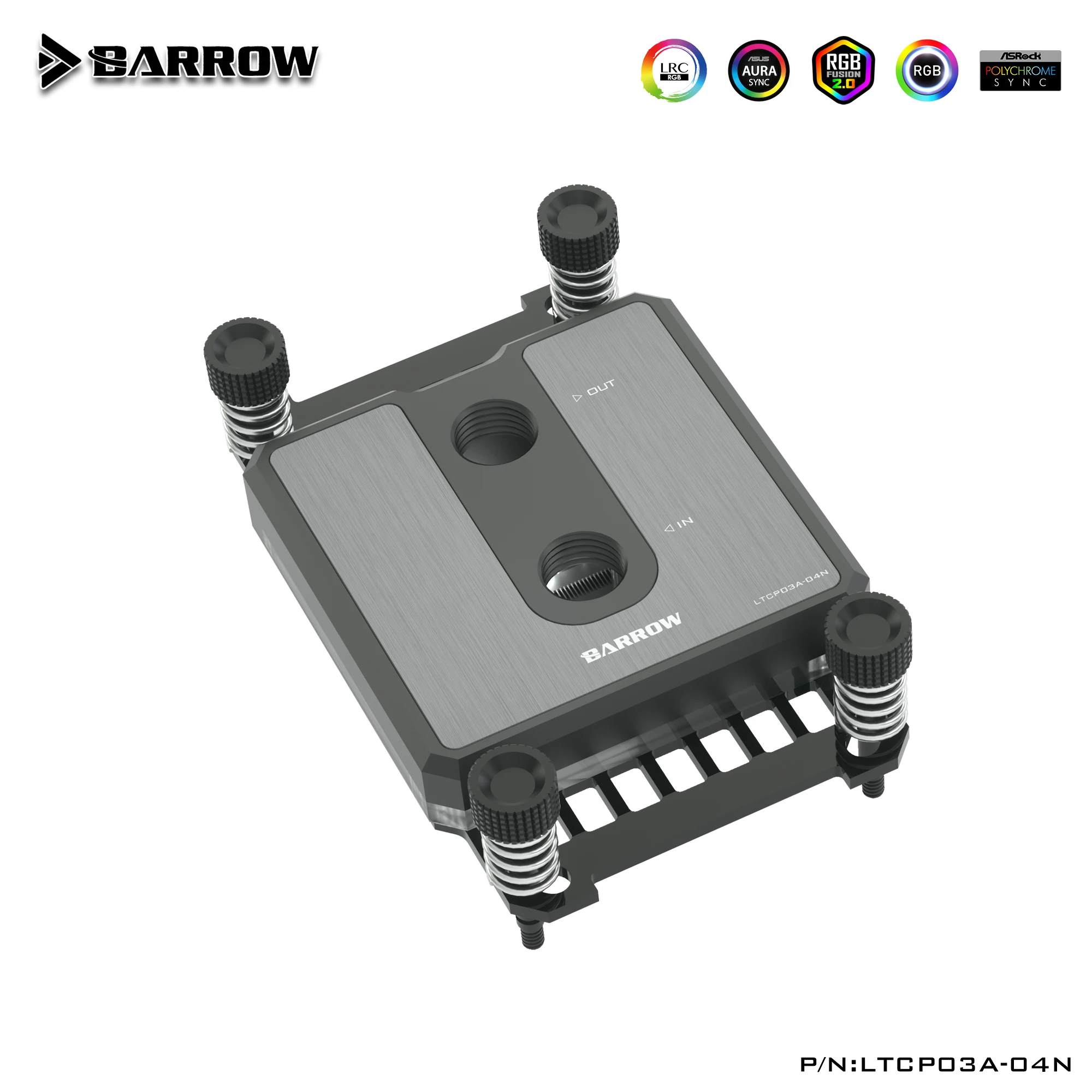 Barrow CPU Water Block Use for AMD RYZEN AM3/ AM4 / AM5/ FM2 Motherboard POM / Brass Metal Top / A-RGB Light  LTCP03A-04N