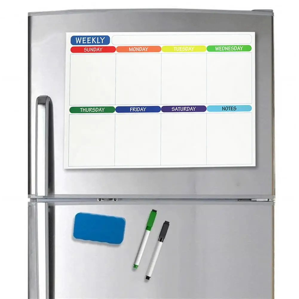 Refrigerator Message Board Useful Calendar Learning Plan Message Board Strong Writing Magnet Whiteboard Kit Office Accessories