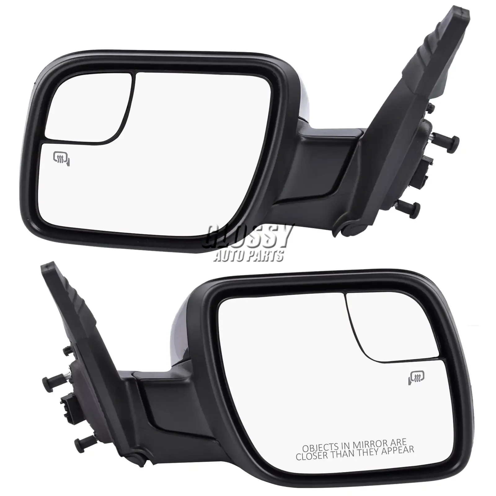 AP03 For Ford Explorer 2016-2019 Pair Black Heated Mirror w/Puddle Light Spotter FO1321554