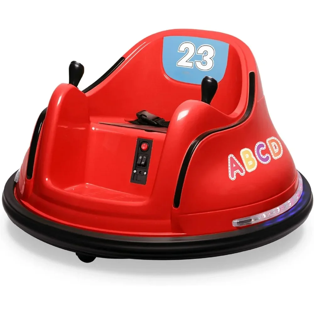 12V 2-Speeds Electric Ride on Bumper Car for Kids & Toddlers 5-6 Years Old, DIY Sticker Baby Bumping Toy Gifts W/Remote Control