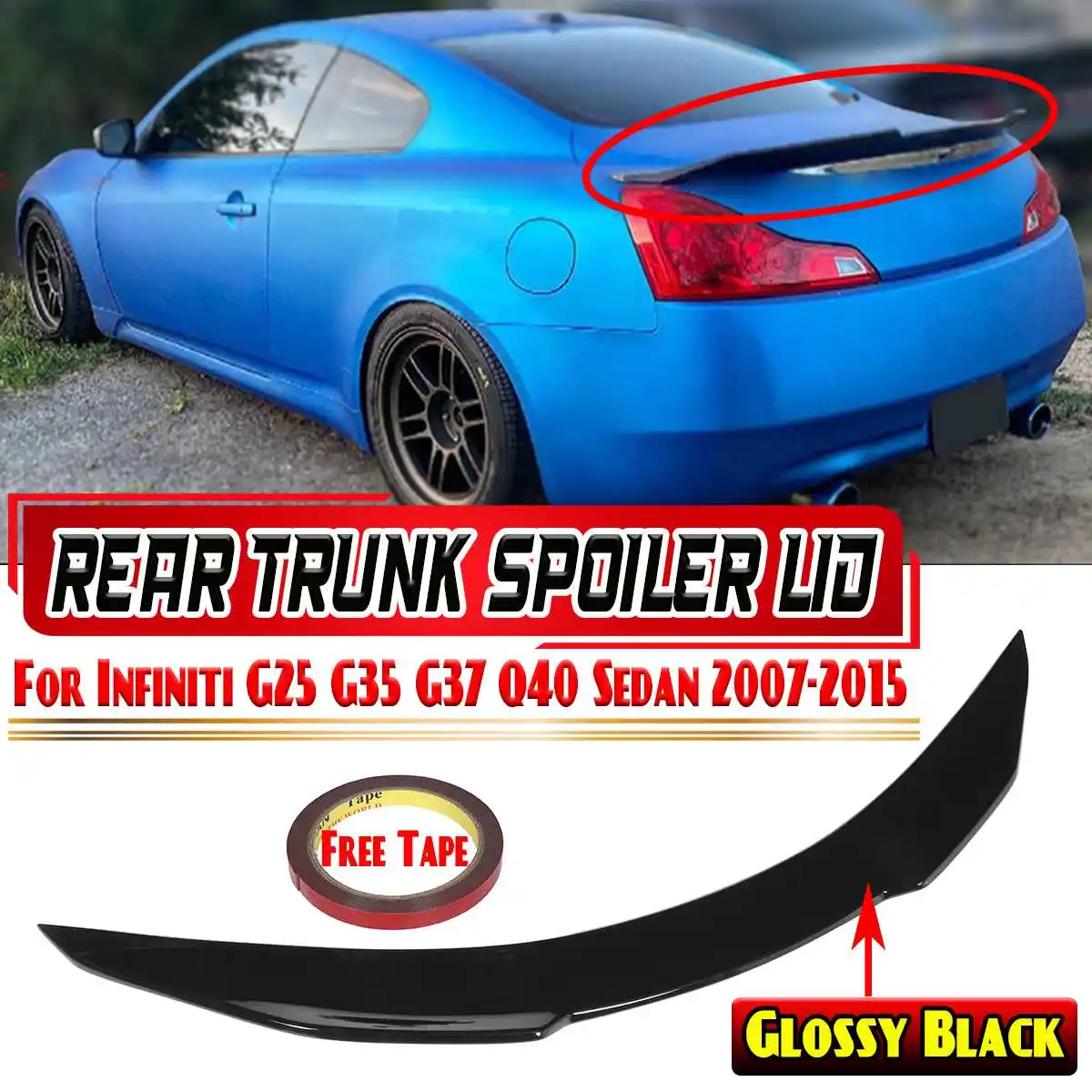 High Quality Rear Trunk Spoiler Lip Boot Wing Lip Rear Spoiler Wing Lip For Infiniti G25 G35 G37 Q40 2/4 Door Sedan 2007-2015