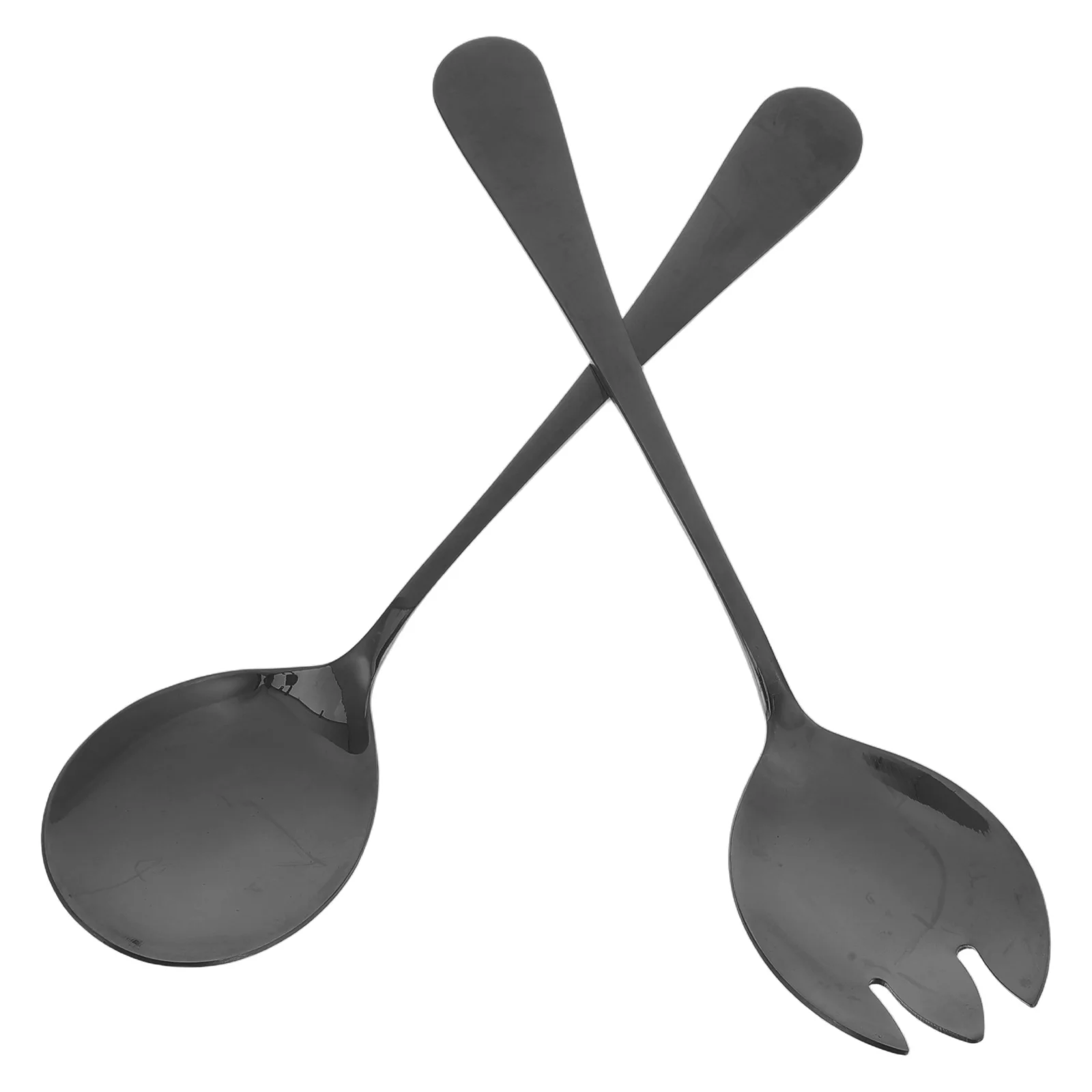 

1Set Salad Serving Utensils Stainless Steel Salad Spoon Fork Set Stylish Design Comfortable Grip Easy Mixing Suitable All Ages