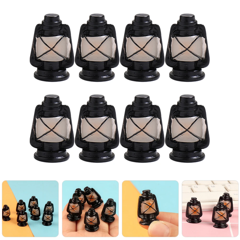 

Simulation Horse Lantern Decoration Adorable Miniature Model Desktop Black Resin