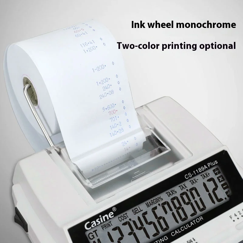 Klt Ink Wheel Dual Color Printing Desktop Calculator 12 Bit Metal Panel Printing Calculator Learning And Office Supplies