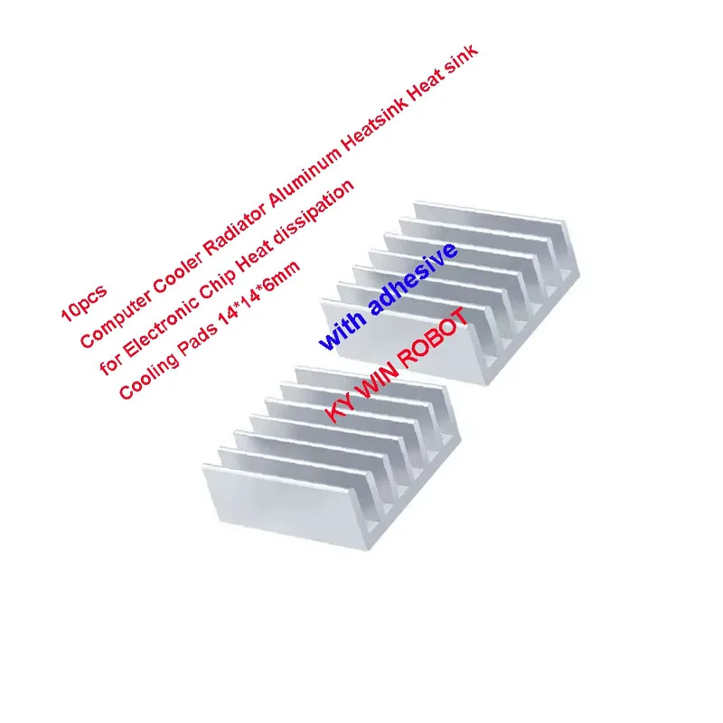 5Pcs Mini Adhesive Aluminum Radiator Heatsink Heat Sink 14x14x6mm Cooler For 3D Printer Stepper Motor Driver VGA RAM LED IC