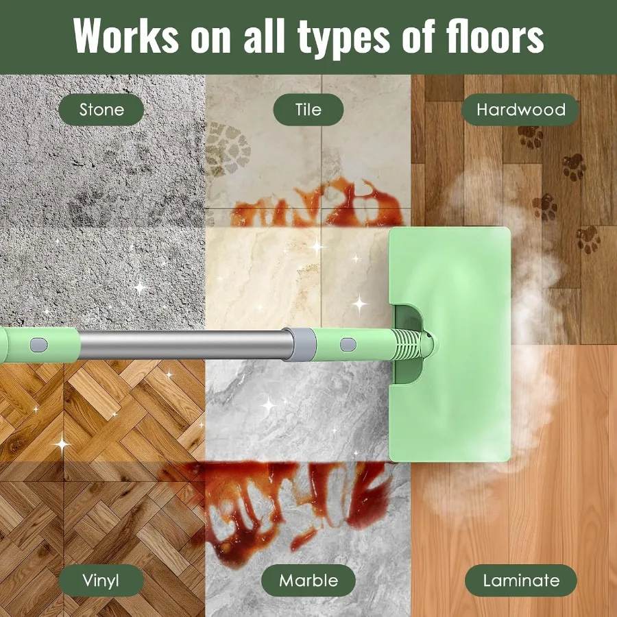 Steam Mop Detachable Handheld Steam Cleaner for Home and Floor Cleaning with 15s Heat-Up 230F Steamer for Deep Cleaning on Hard