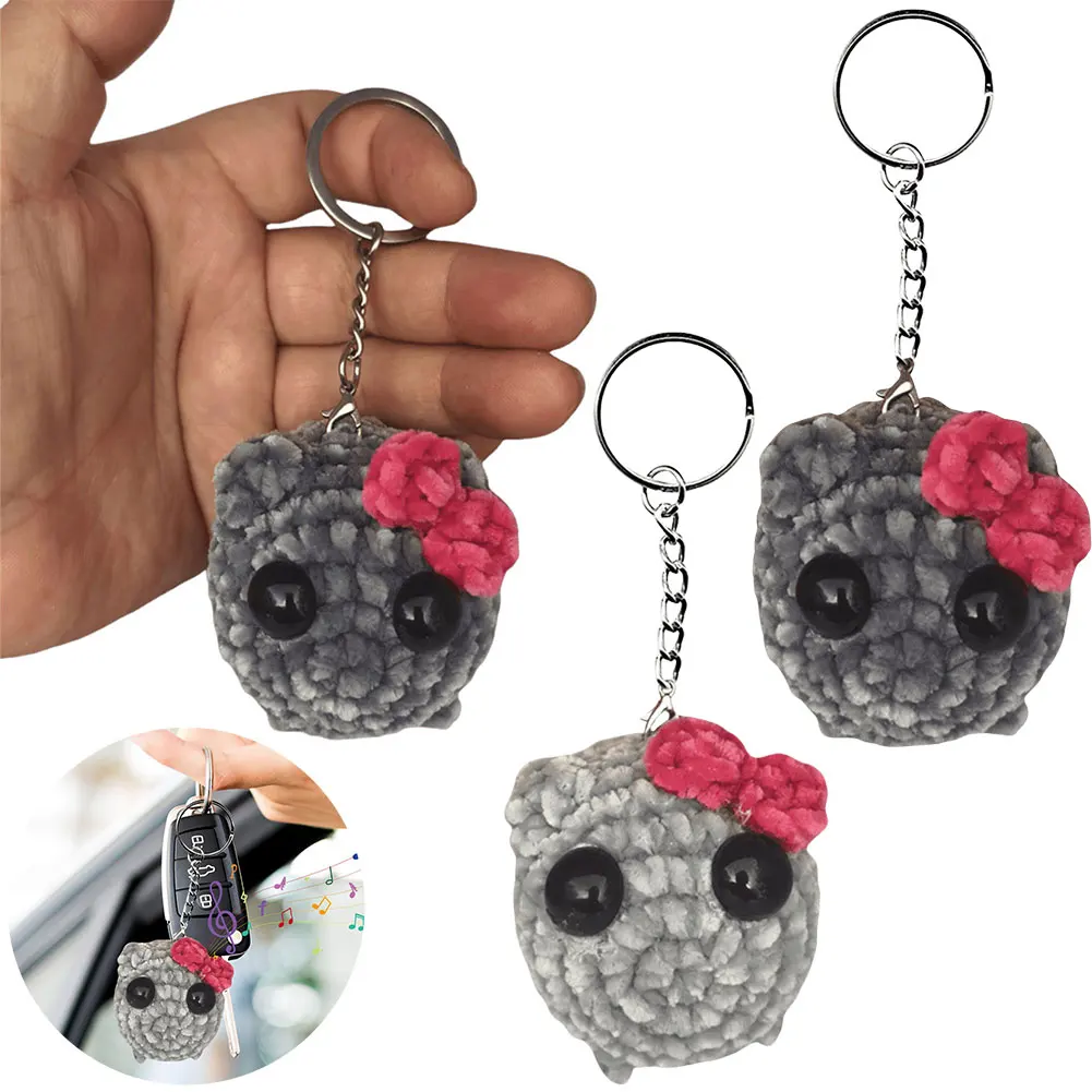 Sad Hamster Meme Sound Music Plush Toy Pendant Keychain Kawaii Crochet Plush Sad Hamster Meme Crocheted Dolls Gift for Women Men