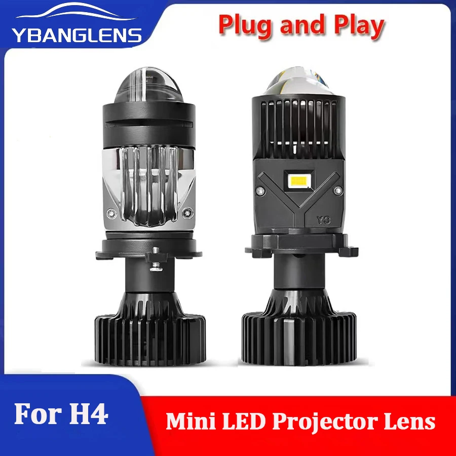 130W Yellow White Triple Colors Car LED Headlight H4 3000K 4300K 6000K H4 LED Projector Mini Lens Fog Bulbs Hi/Lo Turbo Fan Lamp