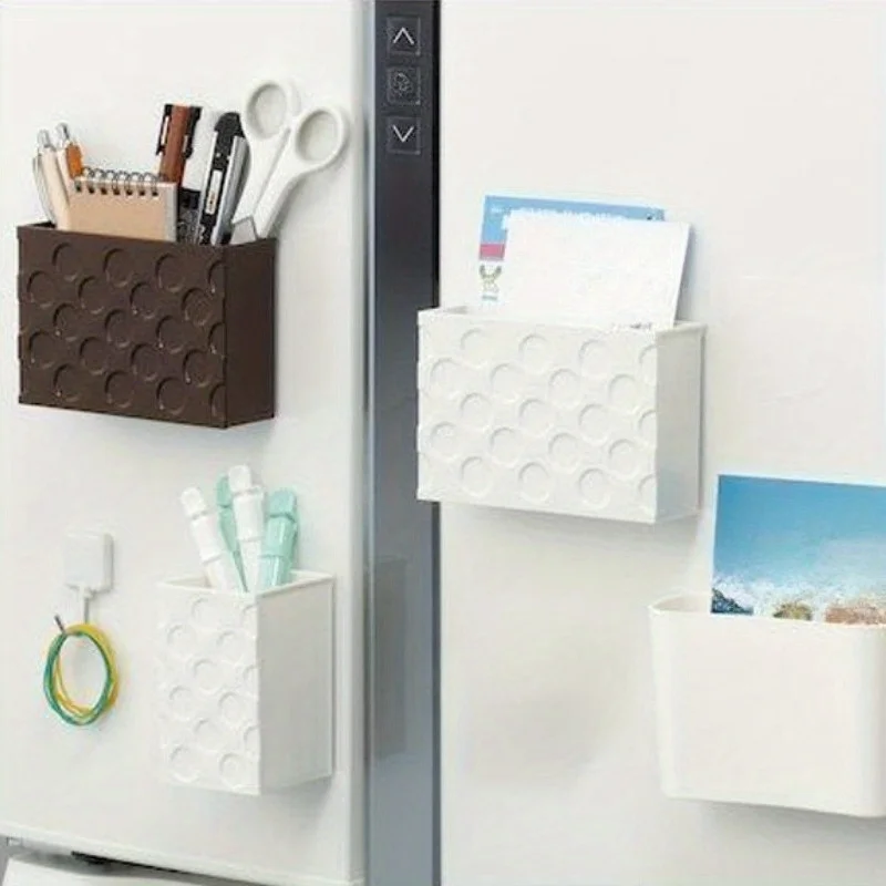

Refrigerator Storage Box Magnet Kitchen Plastic Storage Boxes Rectangular Refrigerator Sticker Sorting Box Home Storage Supplies
