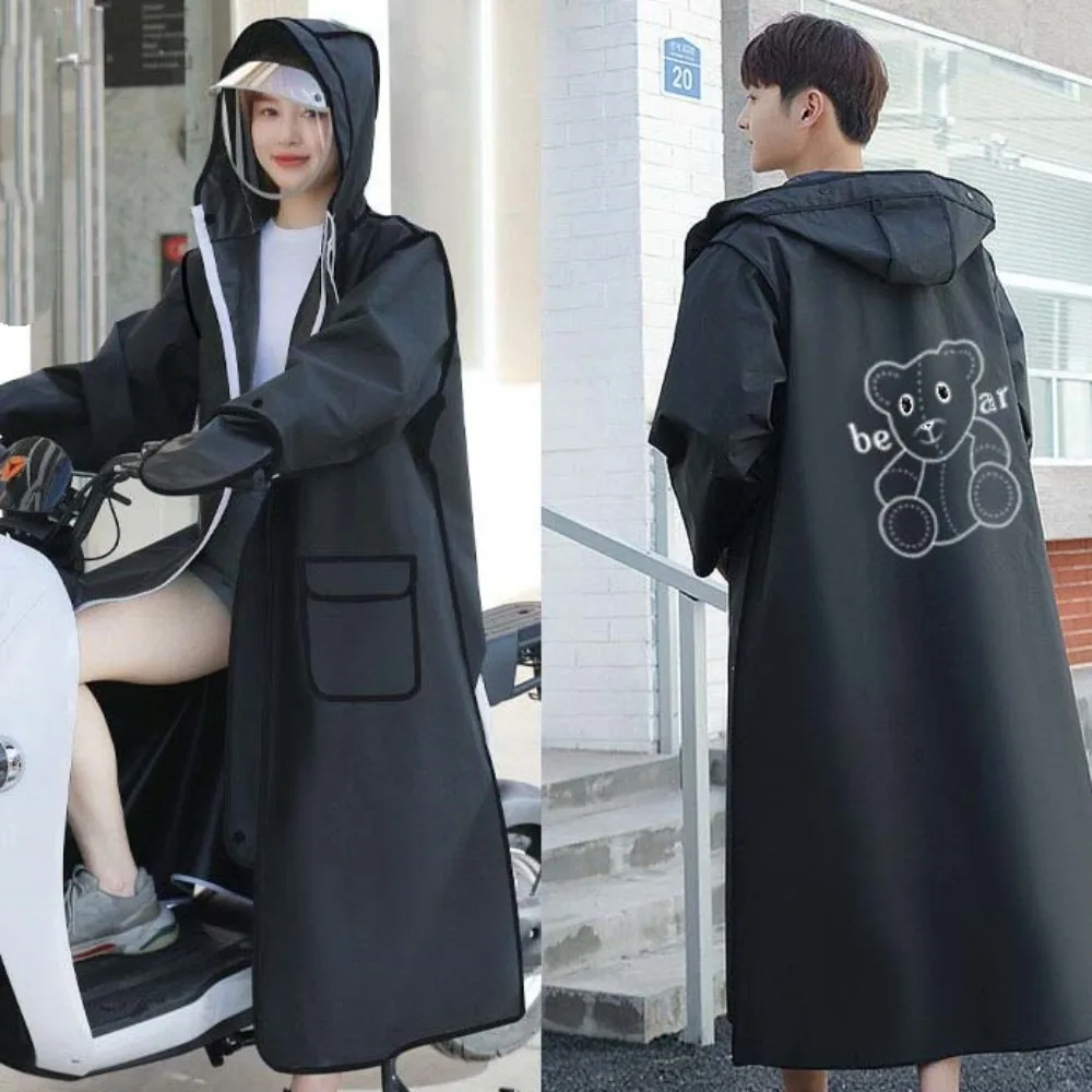 

Модный водонепроницаемый длинный плащ из ЭВА, электрический скутер, толстая дождевик с капюшоном, многоразовый дождевик, мотоциклетный плащ для женщин и мужчин