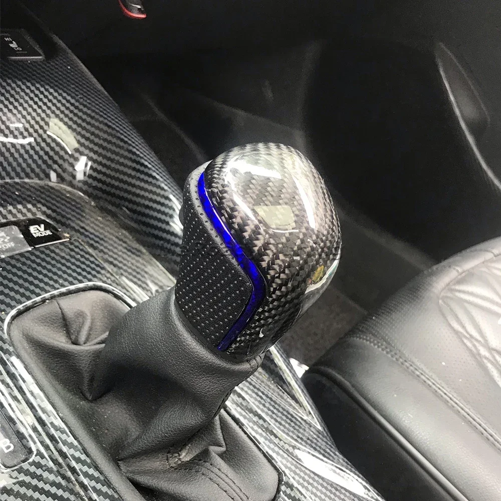 Carbon Fiber Gear Shift Knob Shifter for Toyota Camry XV70 Avalon Corolla SE XSE XLE Yaris altis 2018-2023 interior trim