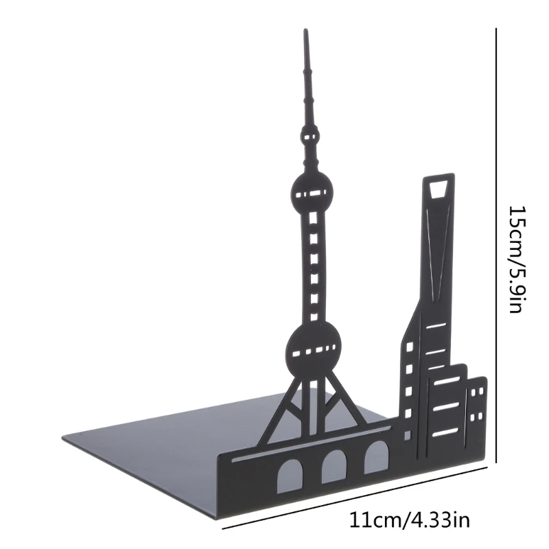 집/사무실을 위한 창의적인 선물을 위한 세련된 책상 북엔드 아트 랜드마크 북 스탠드 D