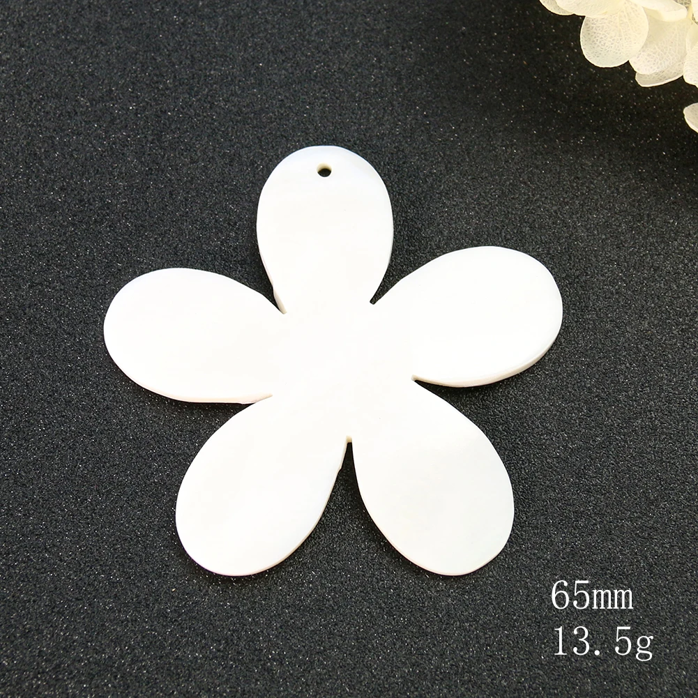 1PC Natural White Flower Shell Pendant Handmade Mother of Pearl Shell for DIY Jewlery Charms Making Necklace Earring Accessories