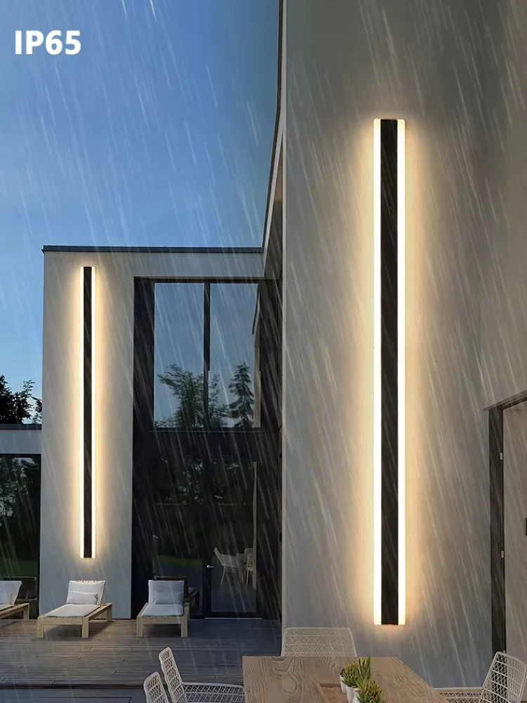 

Наружные настенные светильники, водонепроницаемые линии, минималистичные настенные светильники, длинная полоса, IP65, украшение для садового парка, фон для виллы, настенные светильники