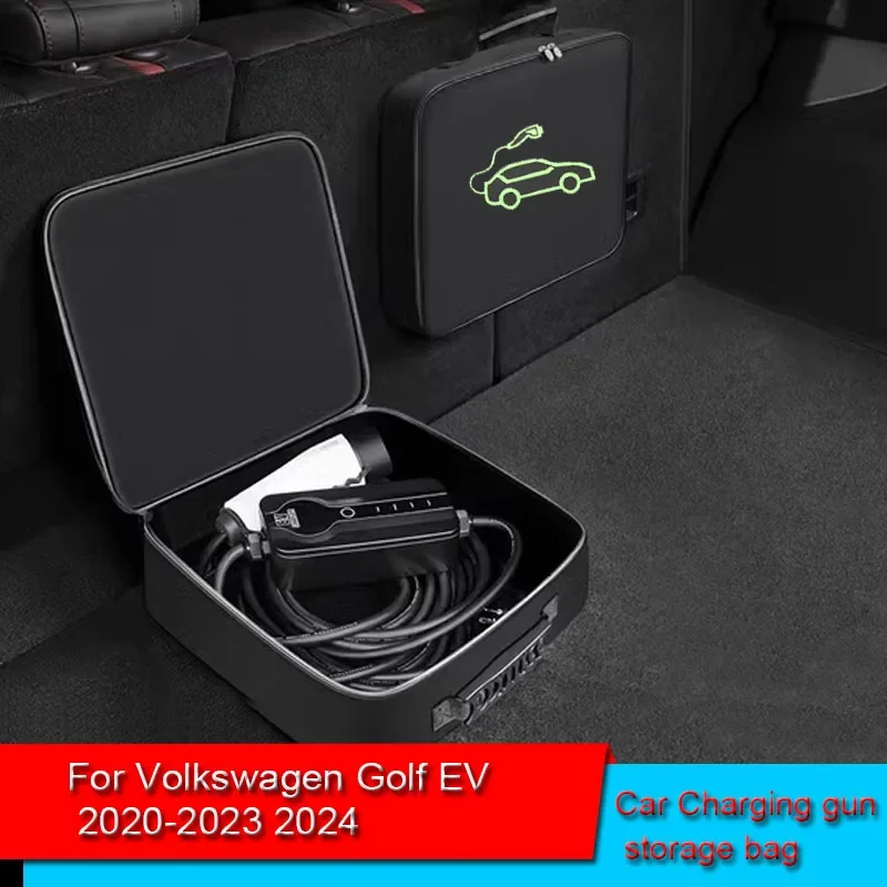 

For Volkswagen Golf EV 2020-2023 2024 Waterproof Retardant Trunk Storage Box EV Car Portable Charging Cable Storage Carry Bag