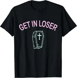 Creepy Pastel Goth Soft Goth Emo Evil Get in Loser Coffin T-Shirt Women Clothing Tops Graphic T Shirts Ropa De Mujer
