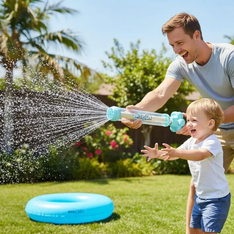 

Водный пистолет-фейерверк (1 шт.) для игр в бассейне, для взрослых и детей, выдвижной, для летних вечеринок/купания, подарок