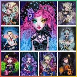 Cross Stitch Gothic Doll Cartoon Dark Princess Diamond Painting Drawing Crafts 5D DIY Art Mosaic Embroidery Home Decor Adult Kit