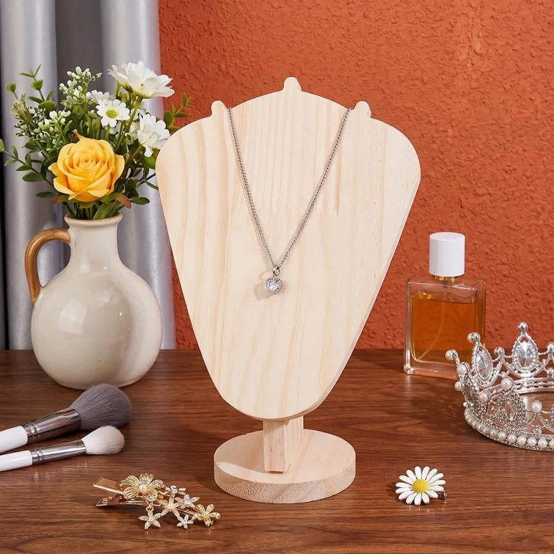 Wood Necklace Display Stand, J - Body Jewelry Holder ulasan dan harga