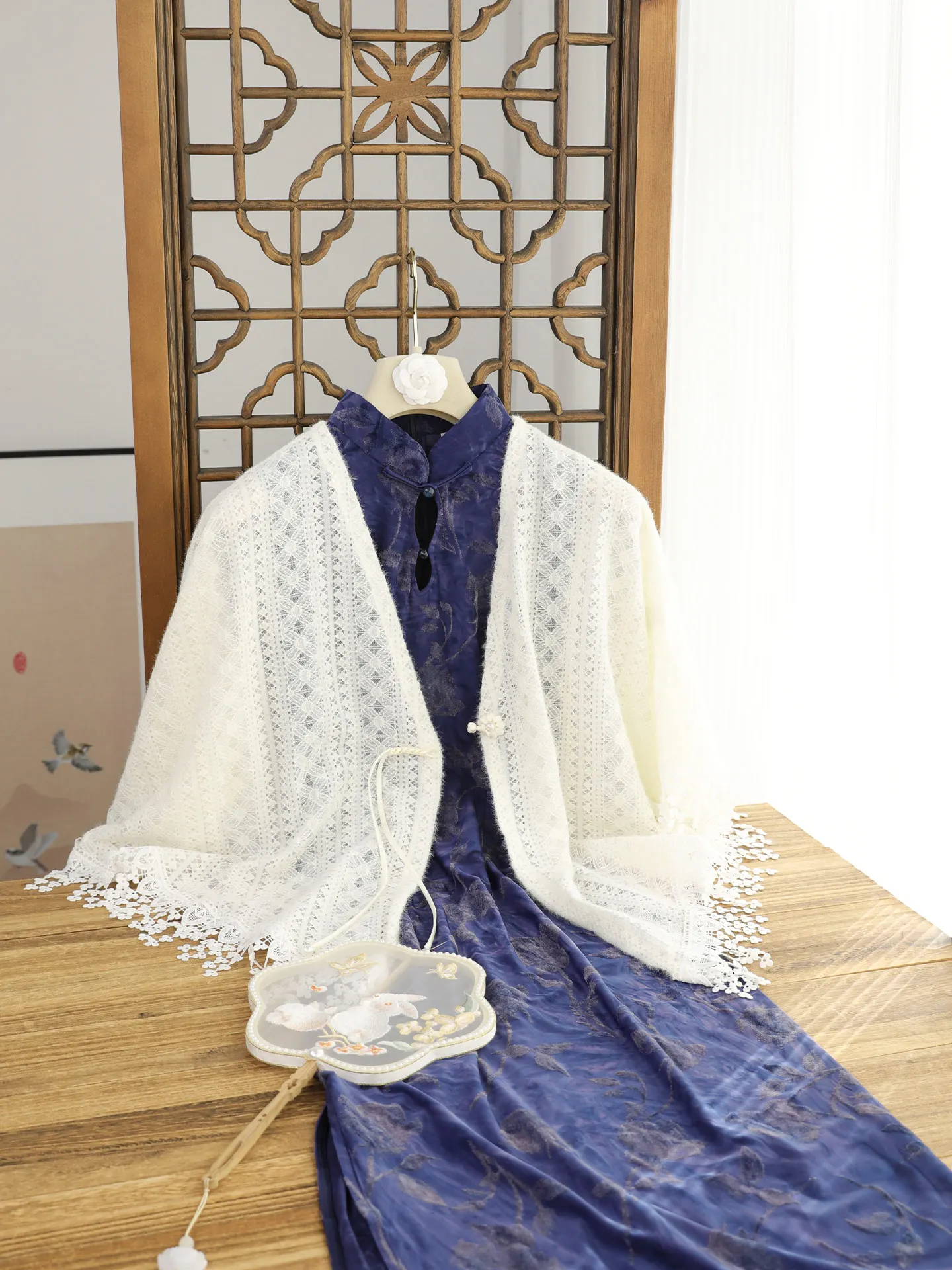 

Blue Retro Chinese Sle Svel Qipao Young Women's Office Wear Spring New Arrival Breathable Long Dr Floral Pattern