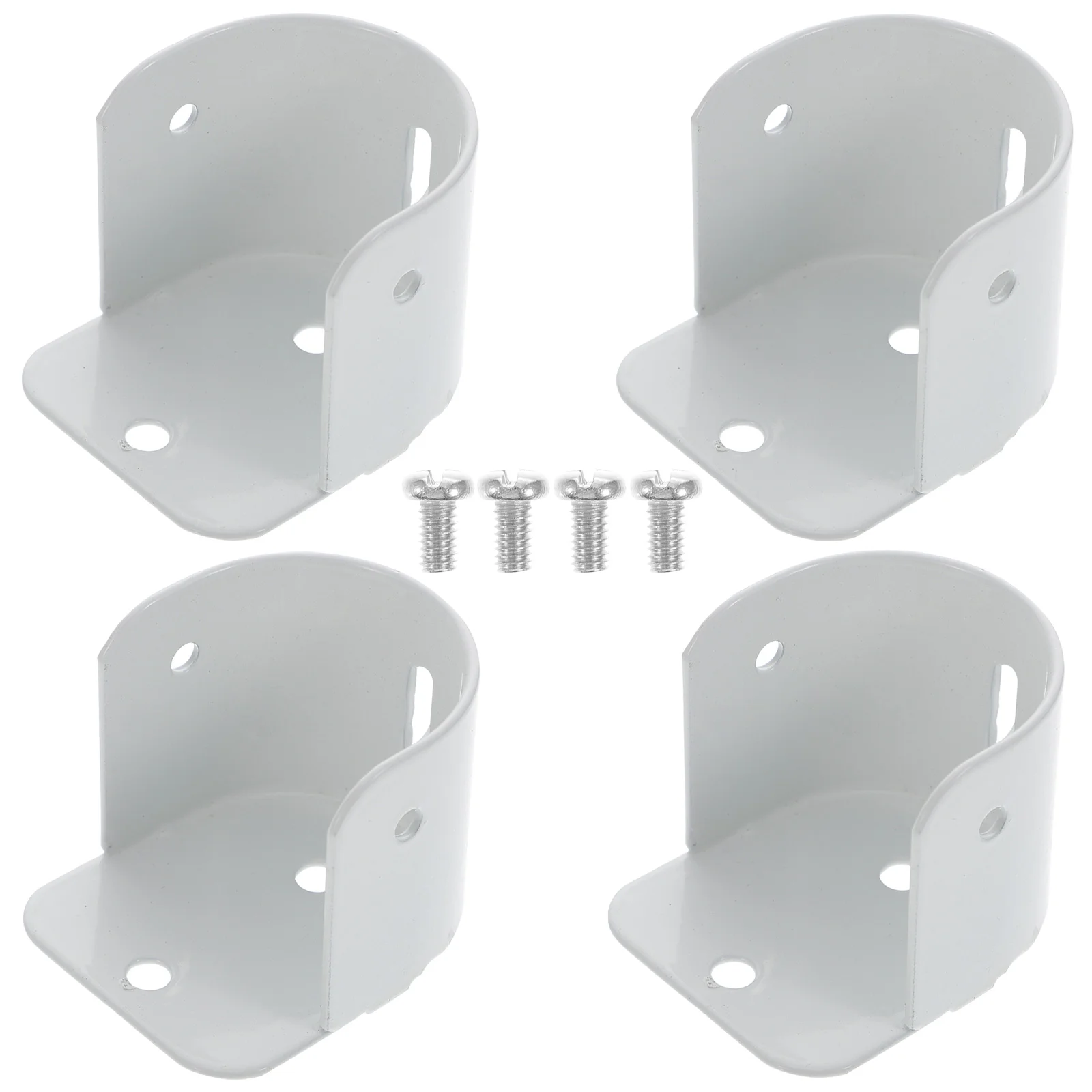 

4 Pcs Flange Code Socket Closet Pole Holders Shower Rod Support Cabinets Drapes Curtain Bracket Wall-mounted