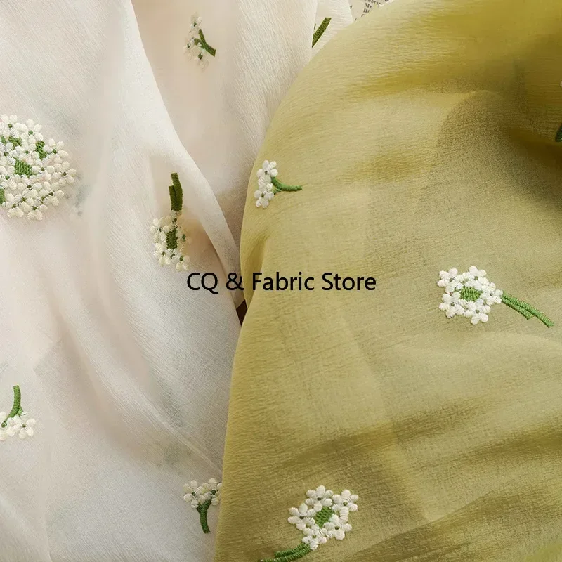 نسيج زهرة مطرز من التول الناعم لفصل الربيع والصيف فستان الزفاف الملابس النسائية تنورة باقة التفاف النسيج