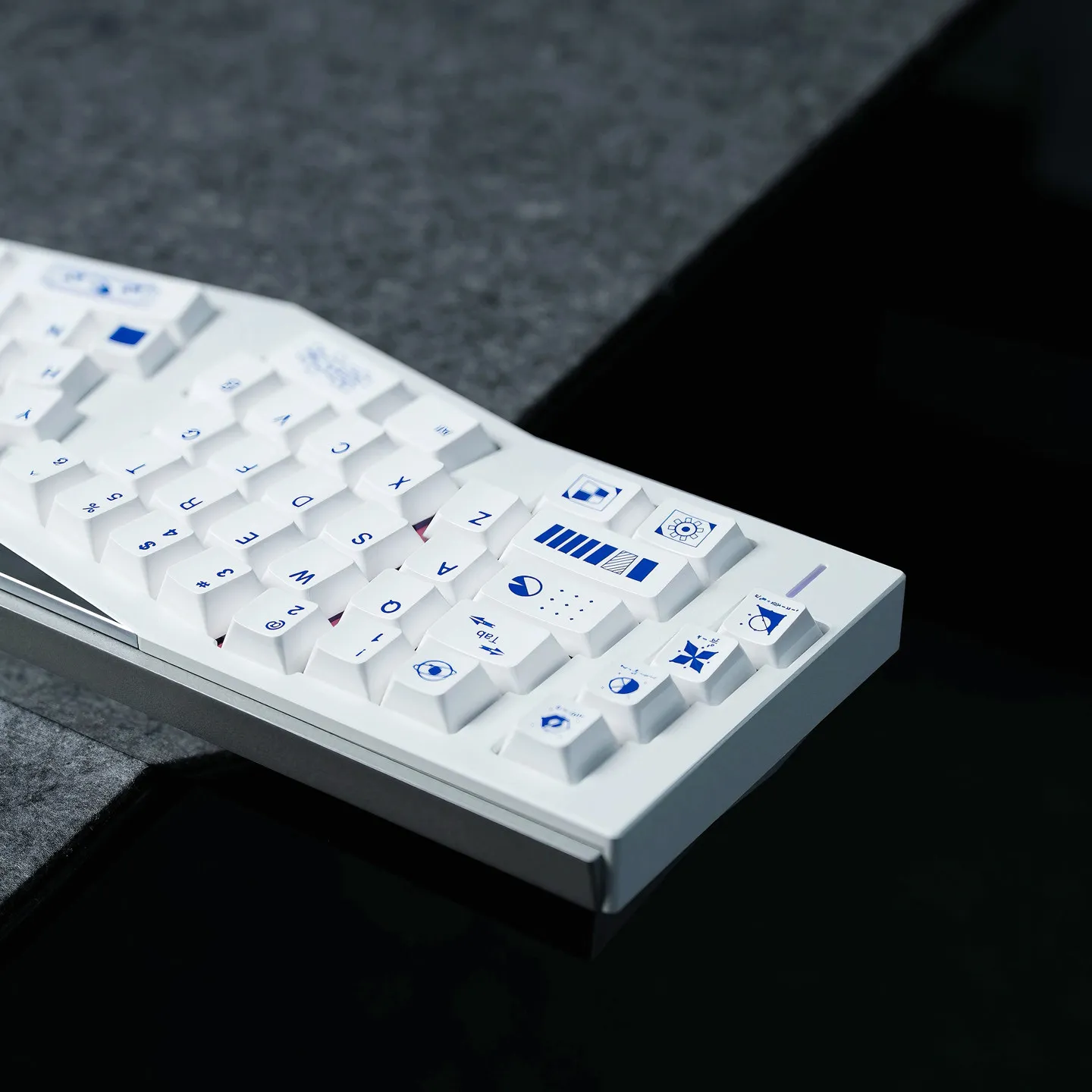 TapTempo Ceramic Geometry Keycaps UV Pad Cherry Profile PC Keycaps Minimalist White Blue For MX Mechanical Keyboard